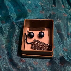 Honora blue genuine cultured Pearl Earrings BRAND NEW NWT new with tags in box